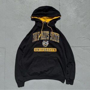Colosseum Black and Gold Fort Hays State University Hoodie